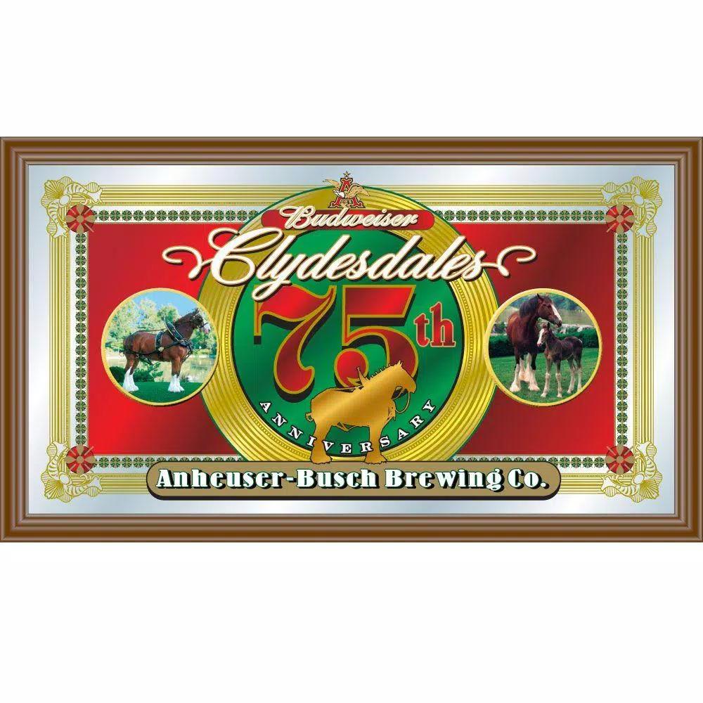Trademark Budweiser Clydesdales 75th Anniversary Commemorative Print Mirror, 26 in. x 15 in.