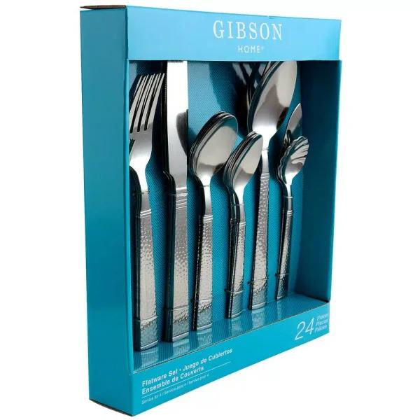 Gibson Prato 24-Piece Stainless Steel Flatware Set, Service for 4