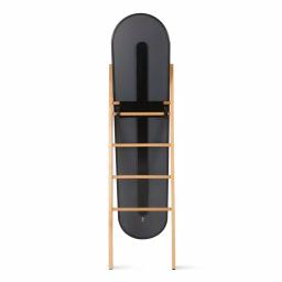 Umbra Modern Black Leaning Floor Mirror with Solid Wood Easel Storage Rack thumbnail 4