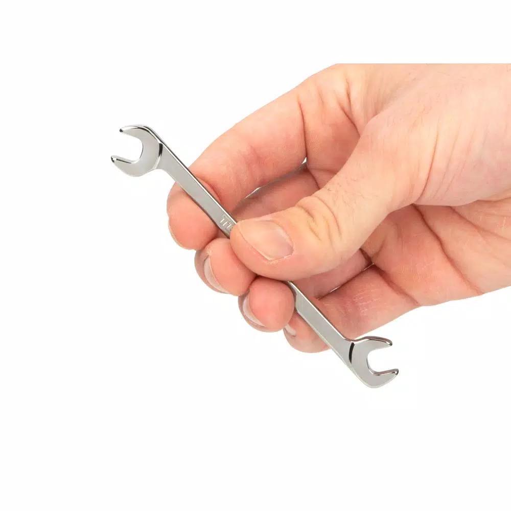TEKTON 11/32 in. Angle Head Open End Wrench, 60° Offset