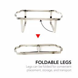 Alpha Living 8 Qt. Stainless Steel Chafing Dish Set of 2, Foldable Frame Buffet Server thumbnail 4