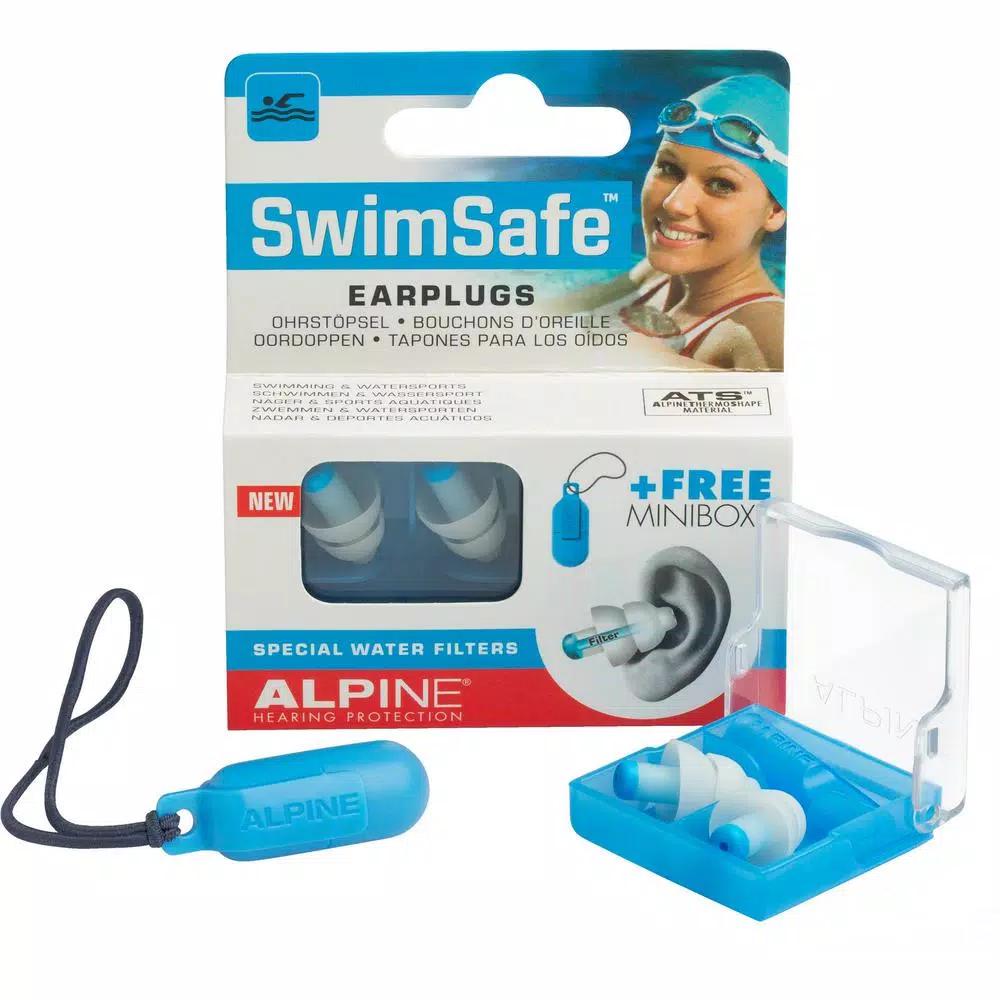 Alpine SwimSafe ThermoShape Earplugs - Blue Water Protection for Swimming & Showering
