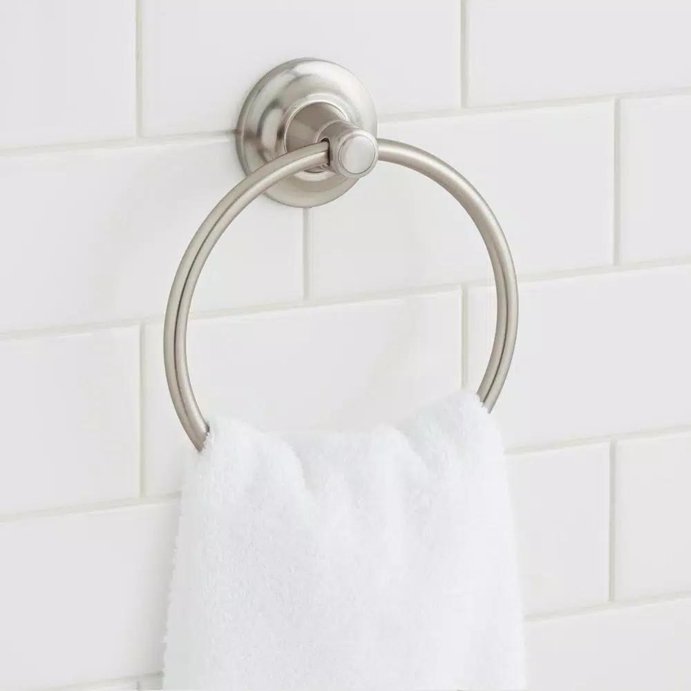Glacier Bay Cooperton Brushed Nickel Towel Ring - Modern Zinc Hand Towel Holder