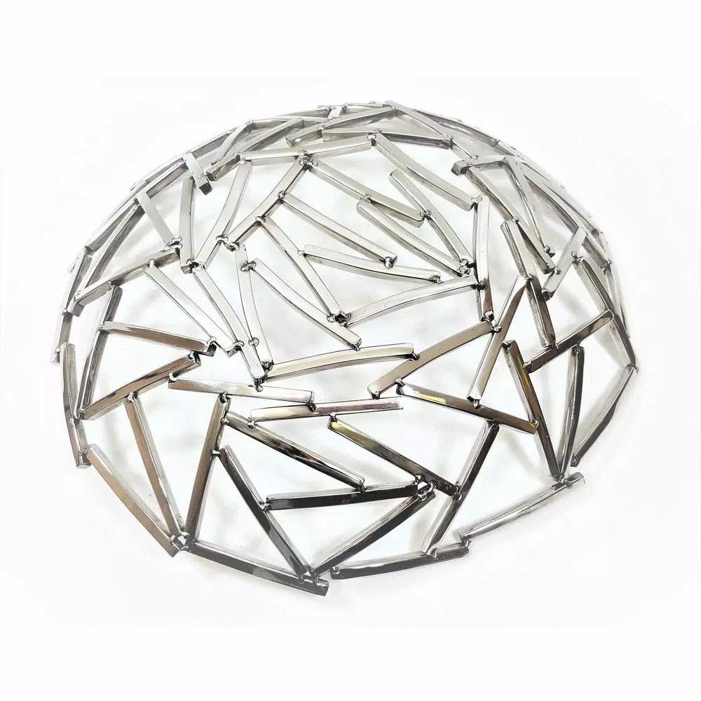 Heim Concept 15 in. Positano Round Nickel Plated Stainless Steel Serving Tray