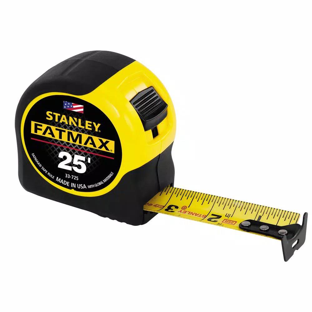STANLEY FATMAX 25 ft. Auto Lock Tape Measure, 1-1/4 in. Wide Blade, 11 ft. Standout