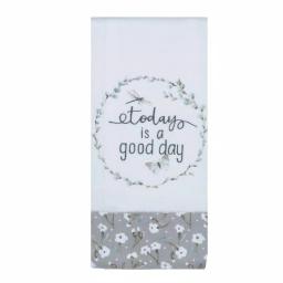 Kay Dee Lisa Audit Watercolor Floral Gray Cotton Kitchen Textile Set - 4 Piece Set thumbnail 5