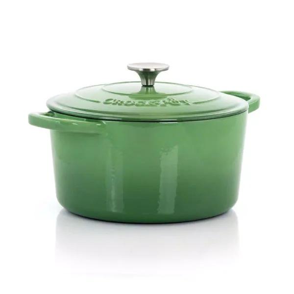 Crock-Pot Artisan 5 Qt. Enameled Cast Iron Round Dutch Oven with Lid, Pistachio Green