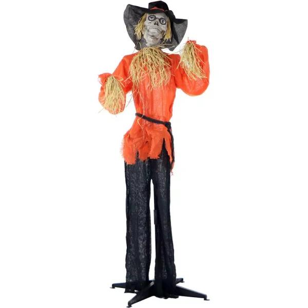 Haunted Hill Farm 5 ft. Animated Skeleton Scarecrow Halloween Prop