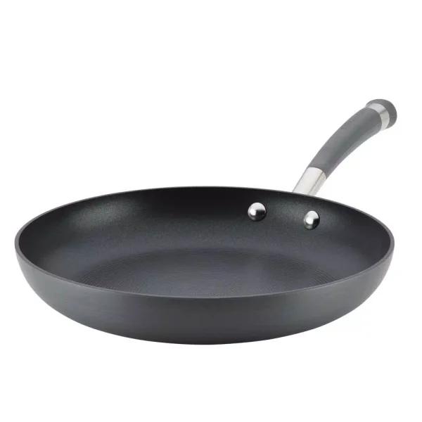 Circulon Contempo 11 in. Hard-Anodized Aluminum Nonstick Skillet with Lid, Black