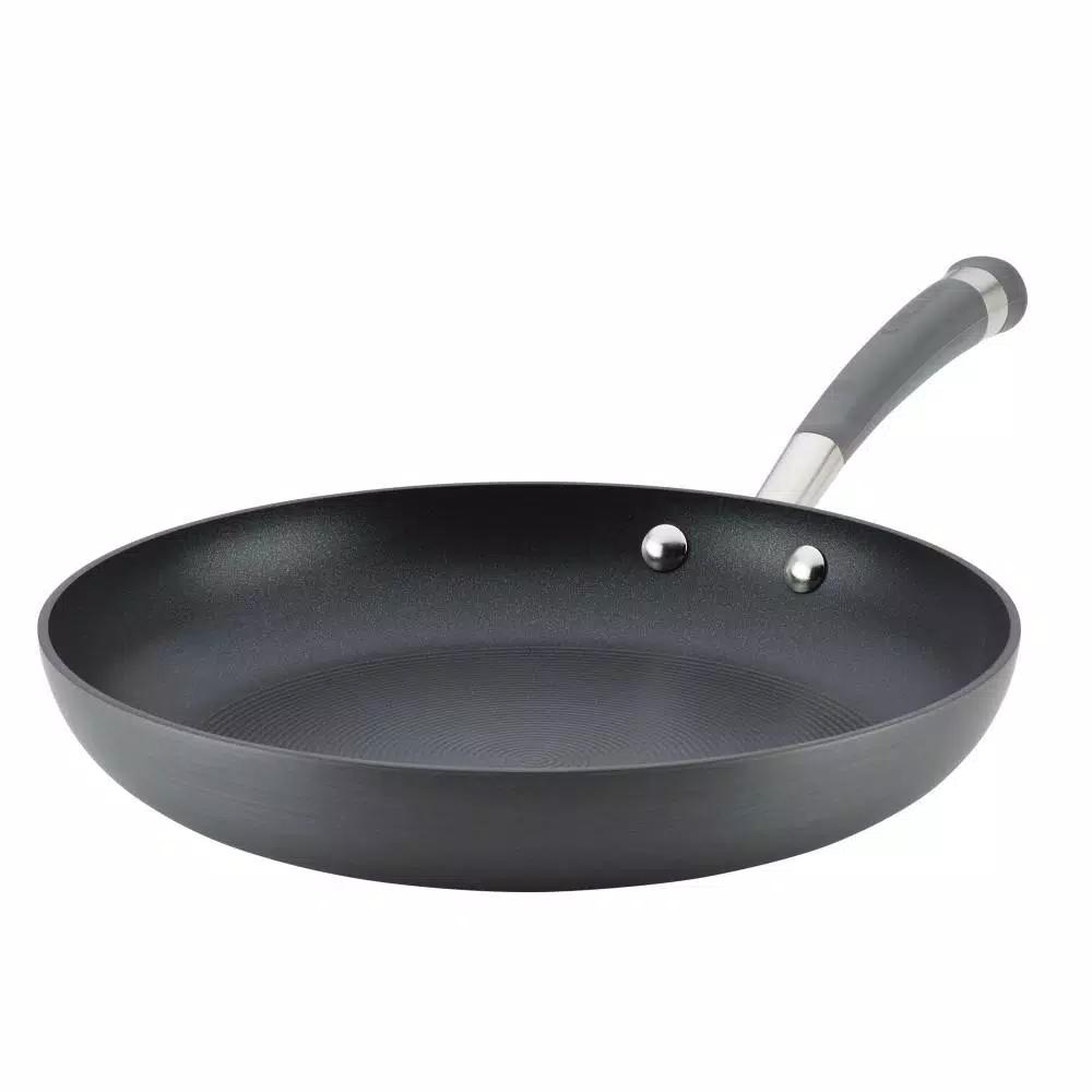 Circulon Contempo 11 in. Hard-Anodized Aluminum Nonstick Skillet with Lid, Black