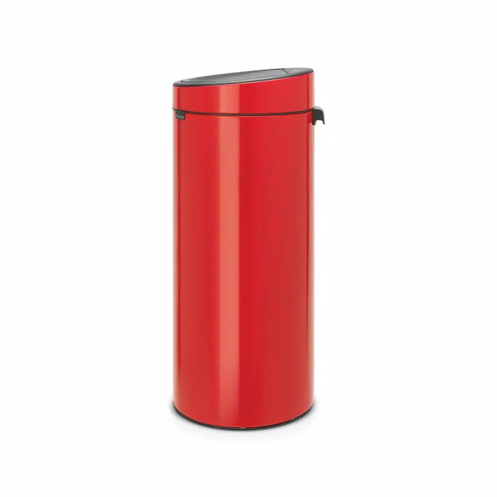 Brabantia 8 Gallon Touch Top Trash Can with Removable Inner Bucket - Passion Red