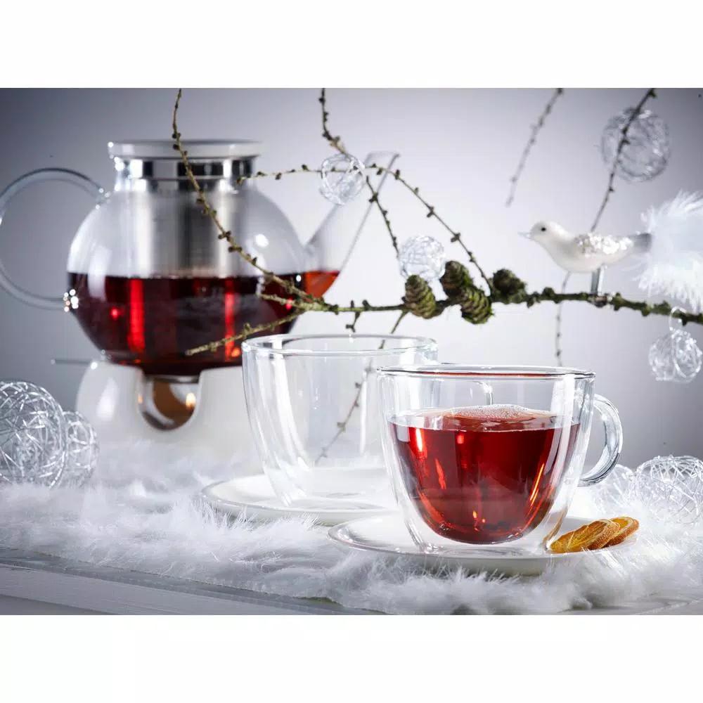 Villeroy & Boch Artesano 4-Cup Double Walled Glass Teapot with Removable Stainless Steel Strainer