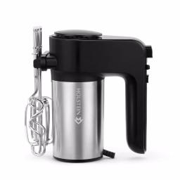 Holstein Housewares 250-Watt 6-Speed Hand Mixer with Turbo Function, Black Stainless Steel thumbnail 2