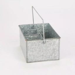 Mind Reader Silver Galvanized Steel Utensil Caddy - 3 Compartment Flatware & Condiment Organizer thumbnail 4
