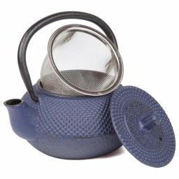 Creative Home Kyusu Blue Cast Iron Tea Pot with Removable Stainless Steel Infuser Basket, 10 oz. thumbnail 4