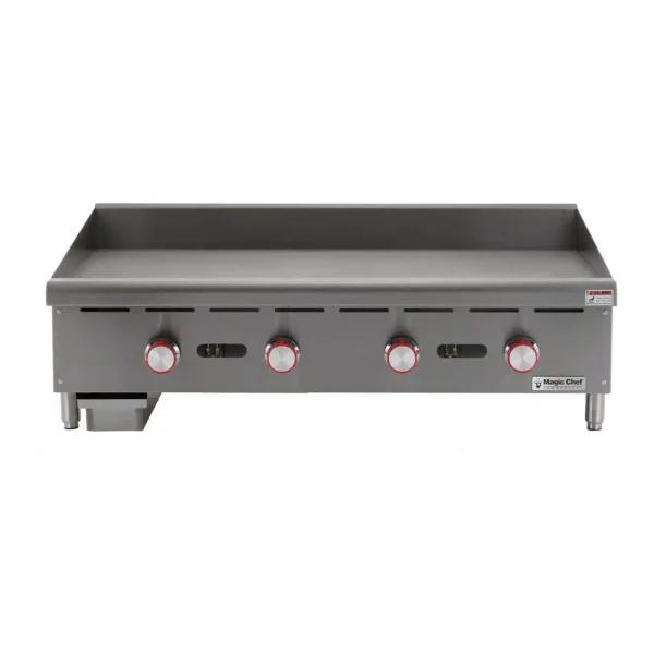 Magic Chef 48 in. Natural Gas Commercial Countertop Griddle, Stainless Steel