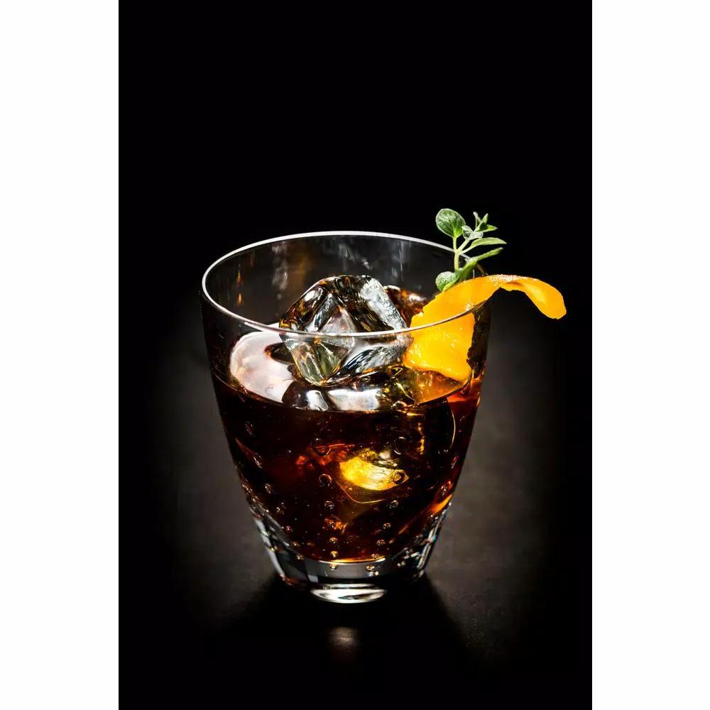 Abigails Rain Drop 8 oz. Clear Double Old-Fashioned Glass Set, Set of 4