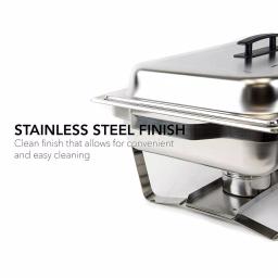 Alpha Living 8 Qt. Stainless Steel Chafing Dish Set of 2, Foldable Frame Buffet Server thumbnail 6
