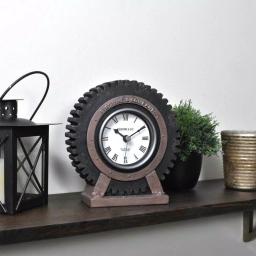 FirsTime & Co. Gear Tabletop Analog Clock - Satin Black & Aged Rust thumbnail 1