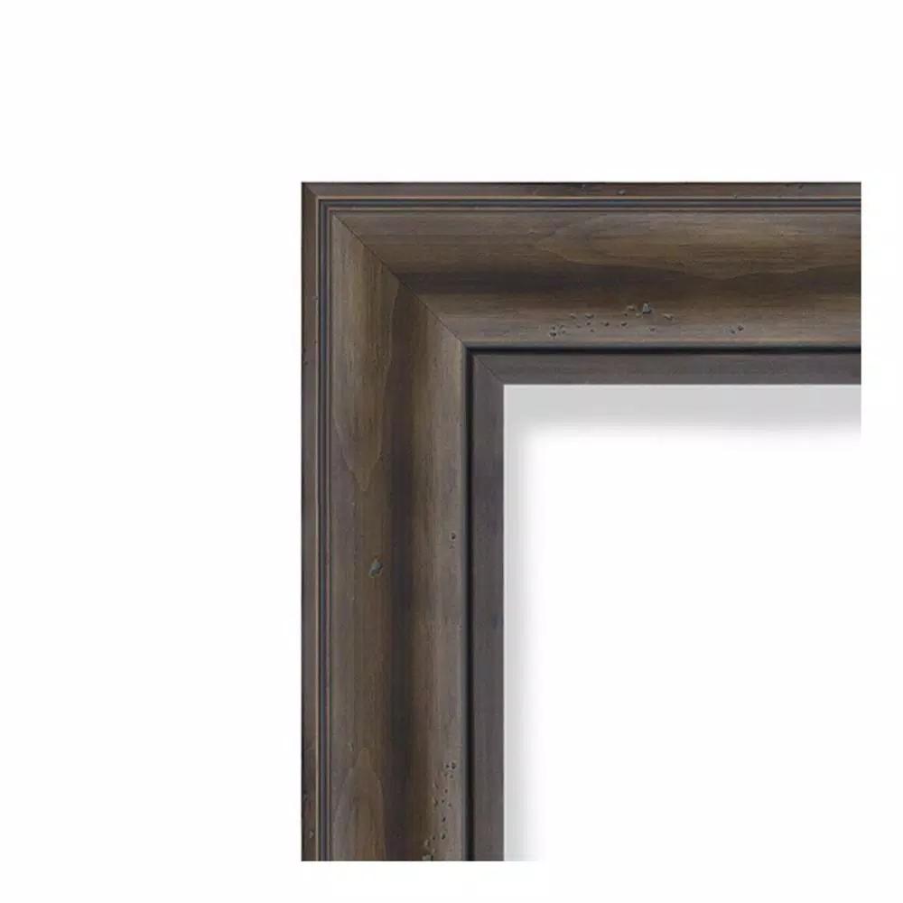 Amanti Art 23.5 in. W x 29.5 in. H Rustic Pine Wood Framed Beveled Edge Bathroom Vanity Mirror