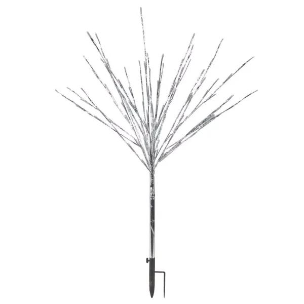 Alpine Corporation 39 in. Silver Metallic Foil Tree with 140 Multicolor LED Lights
