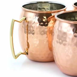 Gibson Elite 18 oz. Hammered Brass Copper Mule Mugs, 8-Piece Set thumbnail 3