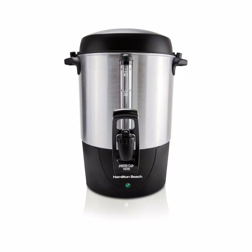 Hamilton Beach Fast Brew 45-Cup Stainless Steel Coffee Urn with 1-Hand Dispensing