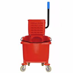 Alpine Industries 36 Qt. Mop Bucket with Side Press Wringer, Red thumbnail 7