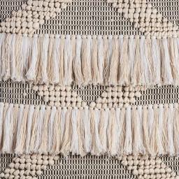 LR Home Fringed Diamond Ivory and Natural Tufted Cotton Wall Tapestry thumbnail 3