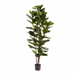 Pure Garden 72 in. Artificial Fiddle Leaf Fig Tree with Black Pot thumbnail 1