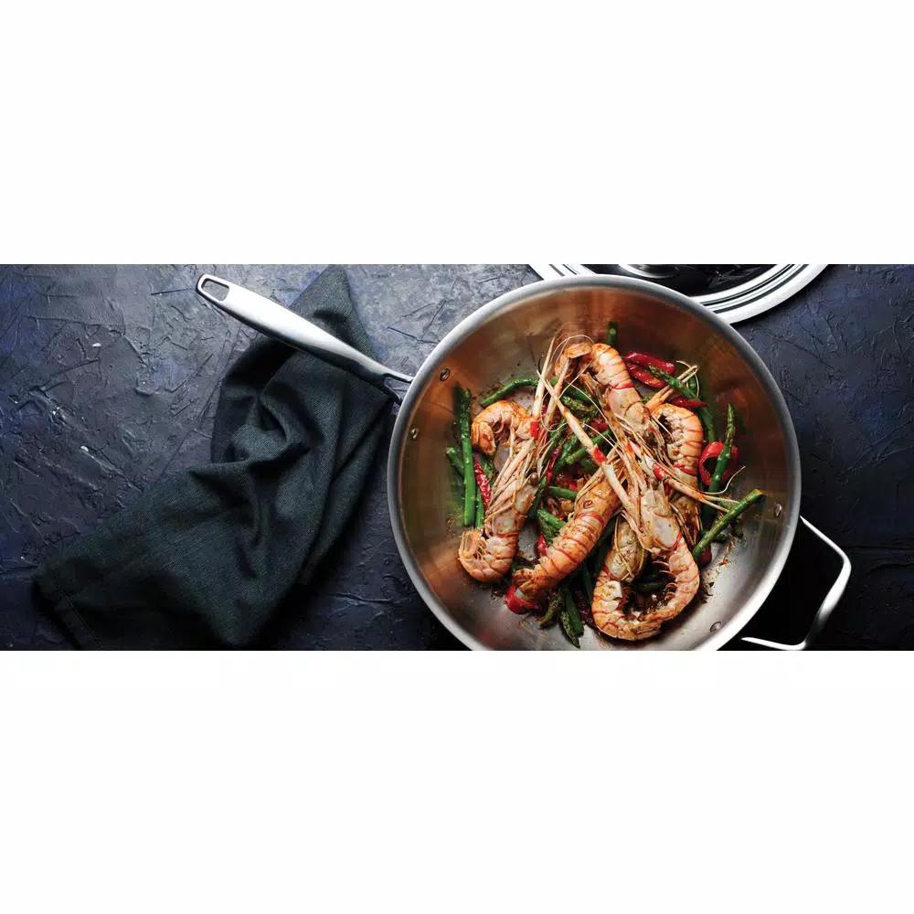 Tramontina 12 in. Tri-Ply Clad Stainless Steel Wok with Lid