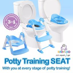Babyloo Bambino 3-in-1 Convertible Toddler Potty Trainer and Step Stool - Blue thumbnail 5