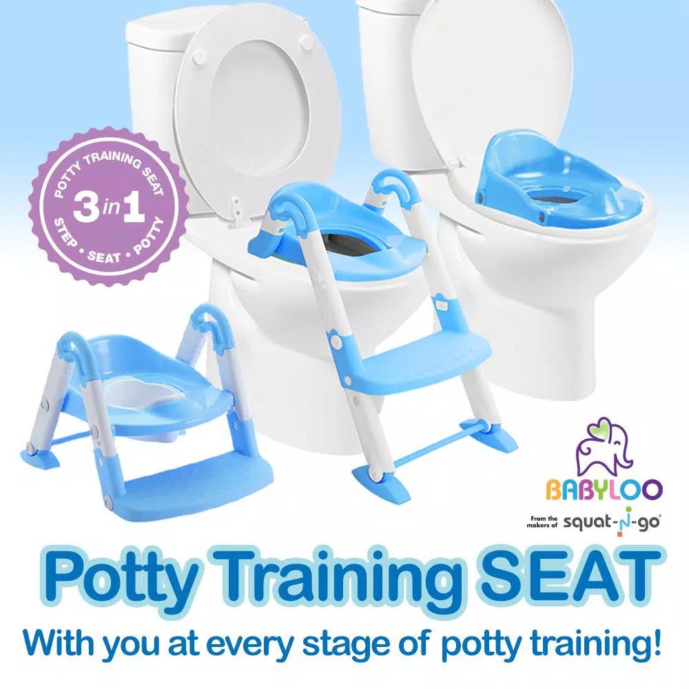Babyloo Bambino 3-in-1 Convertible Toddler Potty Trainer and Step Stool - Blue