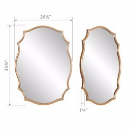 Pinnacle Art Deco Ornate Gold Scalloped Accent Mirror - 35.75 in. H x 26.25 in. W thumbnail 4
