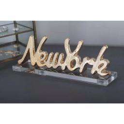 LITTON LANE New York Letter Cut-outs with Clear Acrylic Base, Gold and Silver Aluminum (Set of 2) thumbnail 1