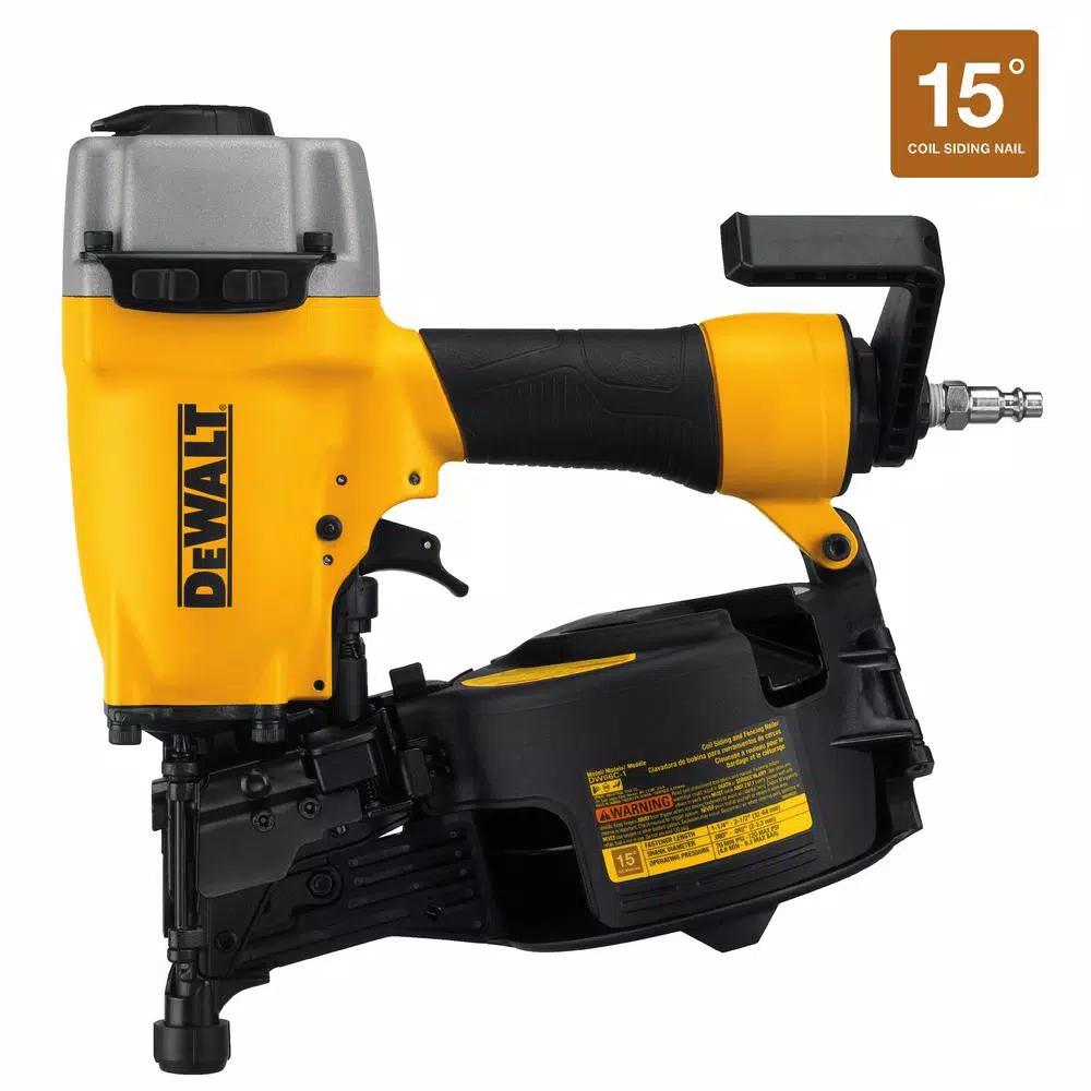 DEWALT 15-Degree Coil Siding Nailer, Pneumatic Air Nailer for Siding and Fencing