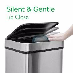 Boyel Living 13 Gallon Automatic Touchless Infrared Motion Sensor Stainless Steel Garbage Can, Silver thumbnail 2