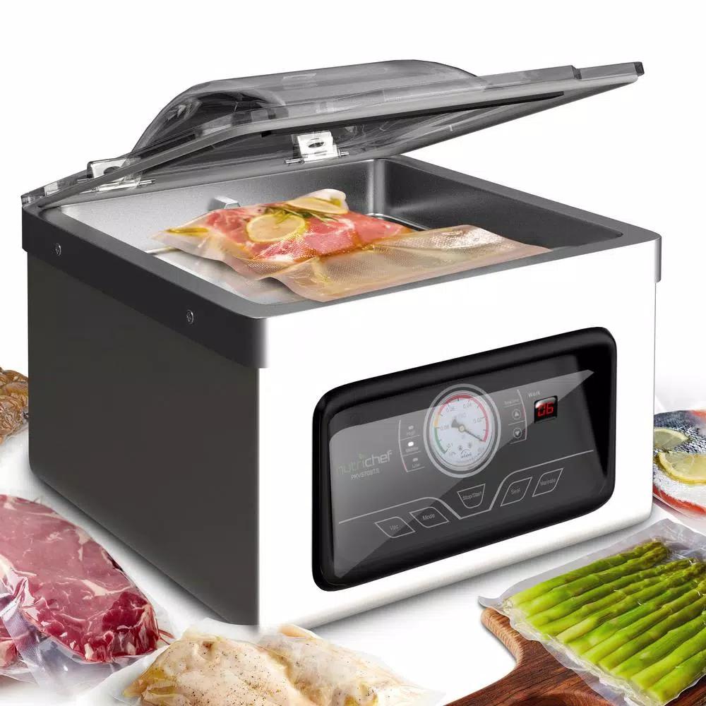 NutriChef White Chamber Food Vacuum Sealer System - Commercial Stainless Steel Electric Air Seal Preserver