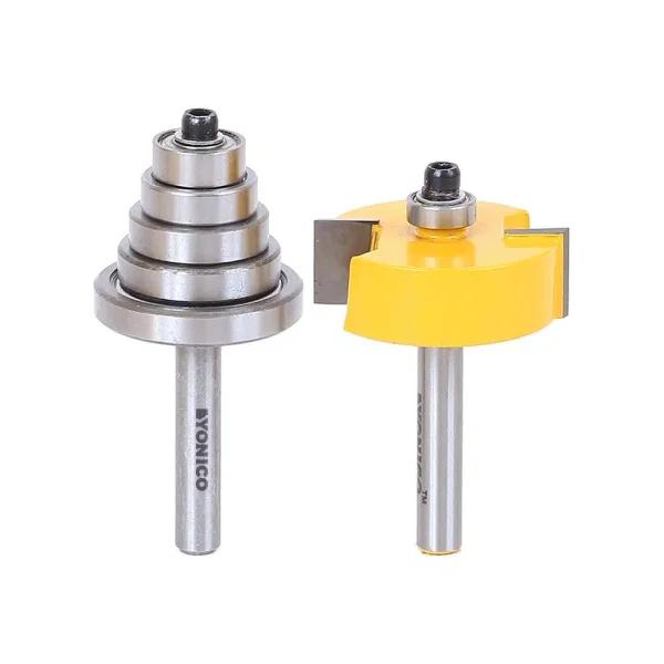 Yonico 1/4 in. Shank Carbide Tipped Rabbet Router Bit Set with 6 Bearings