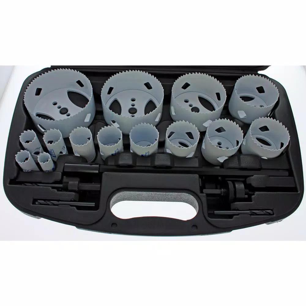 Ideal 19-Piece Bi-Metal Hole Saw Kit with Arbors and Extension - M42 Cobalt Steel