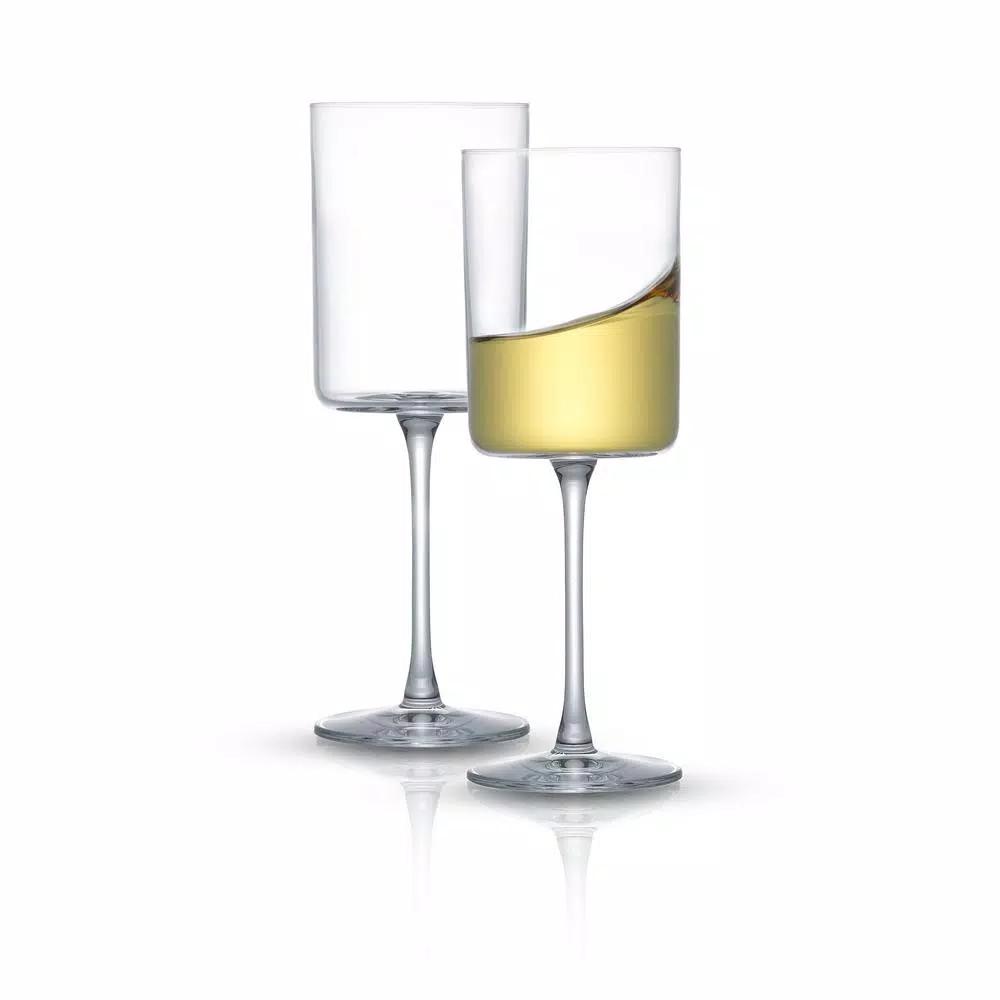 JoyJolt Claire 11 oz. White Wine Glasses, Set of 4 - Lead-Free Crystal