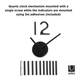 Umbra Blink Wall Clock - Modern Black Metal Oversized Customizable Clock Set thumbnail 4