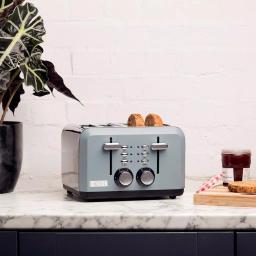 Haden Perth 1500W 4-Slice Wide Slot Toaster, Slate Grey thumbnail 2