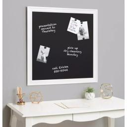 DesignOvation Bosc White Chalkboard Magnetic Memo Board, Square Framed Wall Decor thumbnail 5