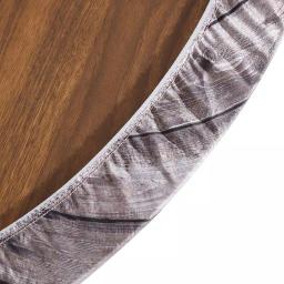 Brielle Home 42" Round Cotton Fitted Table Cover, Distressed Wood Print thumbnail 4