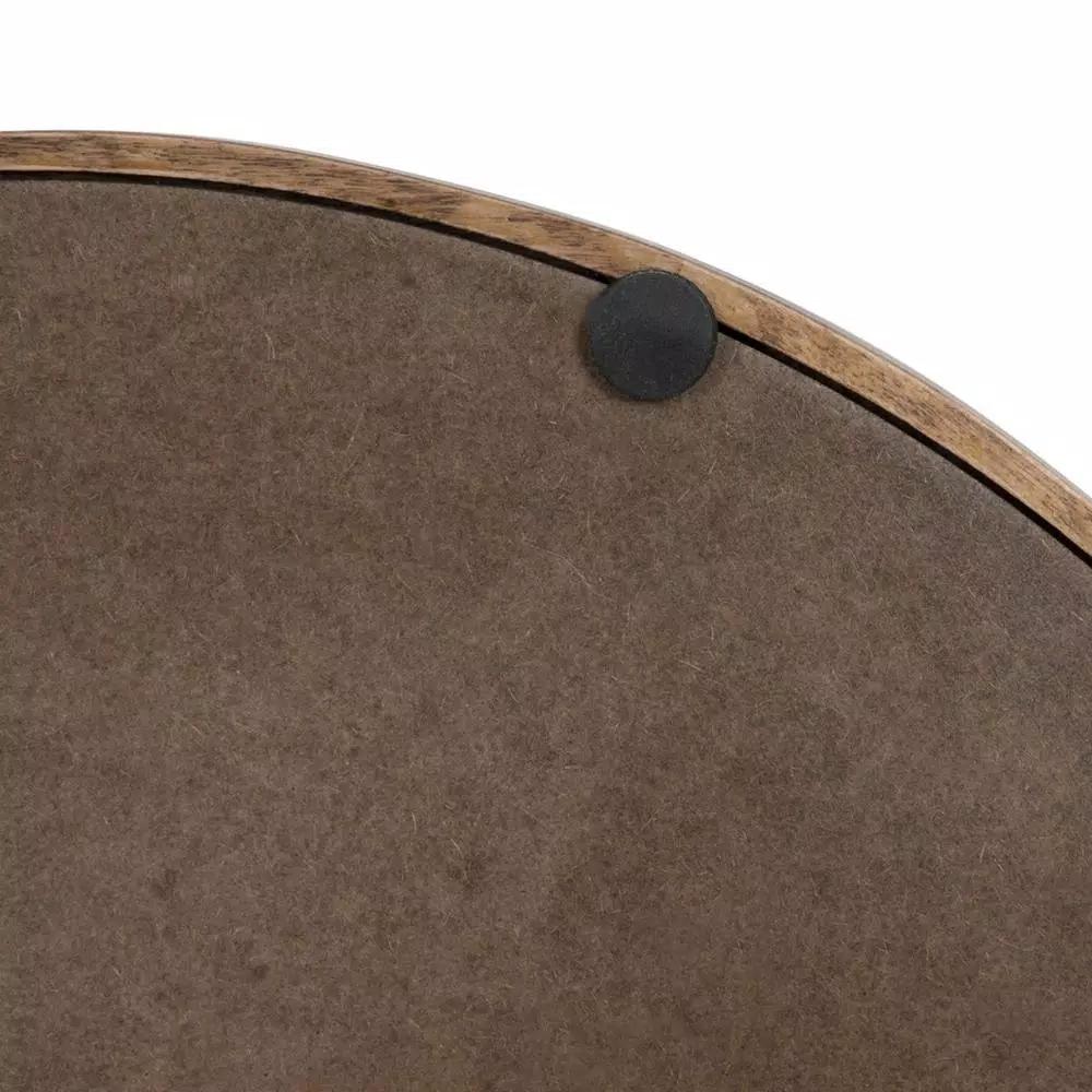 Kate and Laurel Lipton Rustic Brown Round Decorative Wood Tray with Metal Handles