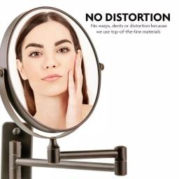 Ovente Wall Mounted Dual-Sided Makeup Mirror, 1x/10x Magnification, Antique Bronze thumbnail 4