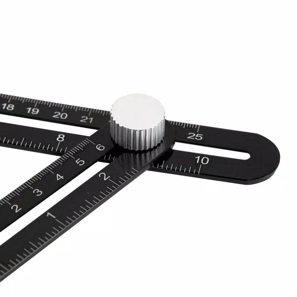 POWERTEC Universal Angle Template Tool, 10 in. Aluminum Multi-Angle Ruler & Precision Stencil