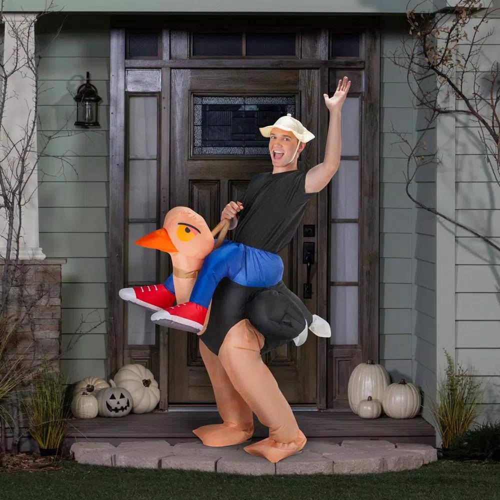 Gemmy Adult Inflatable Ollie Ostrich Costume - Funny Halloween Inflatable Costume