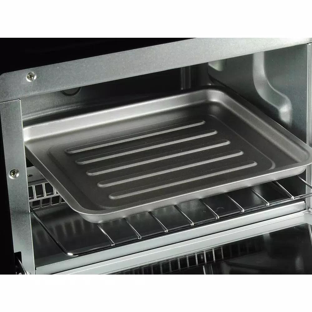 Total Chef 1000W 4-Slice Toaster Oven with Temperature Control and 30-Minute Timer, Black